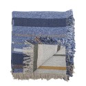 plaid bleu coton recycle rayures bloomingville toscana