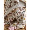 plaid chambre enfants coton recycle rose pompons bloomingville kristine