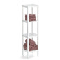 colone de rangement salle de bains bois blanc 4 etageres zeller