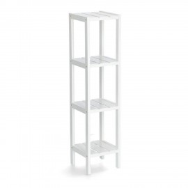 colone de rangement salle de bains bois blanc 4 etageres zeller