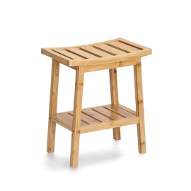 Tabouret avec rangement bois bambou Zeller