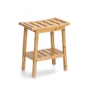 tabouret avec etagere rangement bois bambou zeller