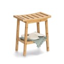 tabouret avec etagere rangement bois bambou zeller