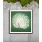 poster japonais paon Ukiyo-E The Dybdahl Peacock On Green