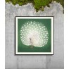 poster japonais paon Ukiyo-E The Dybdahl Peacock On Green