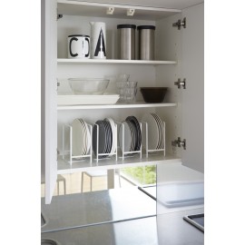 range assiette vertical etagere metal blanc yamazaki