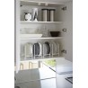range assiette vertical etagere metal blanc yamazaki