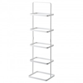 etagere a chaussures verticale compacte acier blanc yamazaki