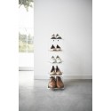 etagere a chaussures verticale compacte acier blanc yamazaki