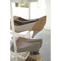 etagere a chaussures verticale compacte acier blanc yamazaki