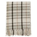 madam stoltz plaid carreaux ecossais tartan blanc ecru beige coton