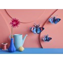 Papillon bleu paon du jour décoratif carton Studio Roof set de 3