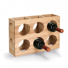 Range bouteilles de vin bois d'hévéa Zeller