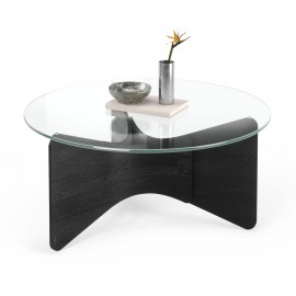 Table basse design verre bois Umbra Madera