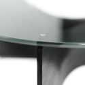 table basse design ronde plateau verre bois noir umbra madera