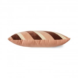 coussin de salon chic raye velours rose nude marron hk living