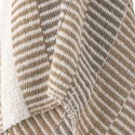plaid coton beige naturel rayures franges bloomingville isnel