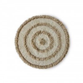 petit tapis rond salle de bains beige tufte hk living