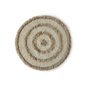 petit tapis rond salle de bains beige tufte hk living