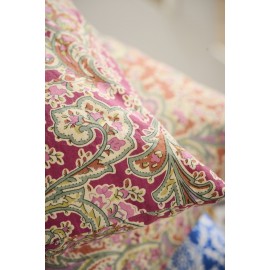 housse de coussin coton motif ethnique indien frose fuschia ib laursen