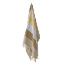 plaid coton recyclé jaune raye franges bloomingville isnel