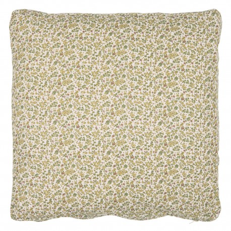 housse pour galette de chaise coton fleuri vert jaune ib laursen