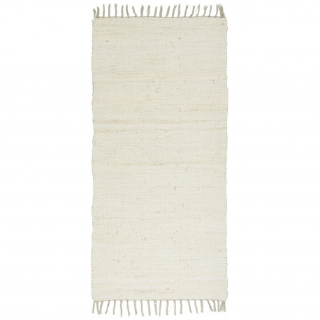 petit tapis chambre coton blanc ecru creme franges uni ib laursen