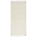 petit tapis chambre coton blanc ecru creme franges uni ib laursen