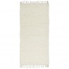 petit tapis chambre coton blanc ecru creme franges uni ib laursen