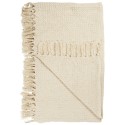 plaid nid d abeille gaufre creme ecru franges ib laursen
