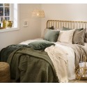 plaid nid d abeille gaufre creme ecru franges ib laursen