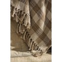 plaid a carreaux marron beige coton franges  ib laursen