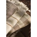 plaid a carreaux marron beige coton franges  ib laursen