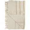 Plaid coton rayé naturel franges IB Laursen