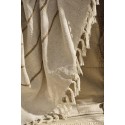 plaid coton blanc ecru rayé naturel franges ib laursen