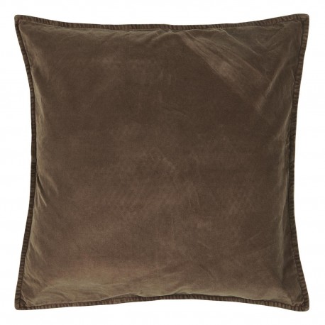grand coussin velours marron brun chocolat ib laursen
