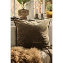 grand coussin velours marron brun chocolat ib laursen
