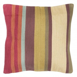 grand coussin carre toile rayures multicolores ib laursen
