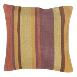grand coussin salon toile rayures vert jaune rouille ib laursen