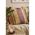 grand coussin salon toile rayures vert jaune rouille ib laursen