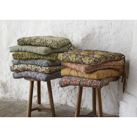 madam stoltz coussin de chaise carre coton raye vert