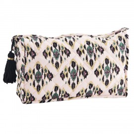 trousse de toilette coton matelasse imprime floral vert madam stoltz