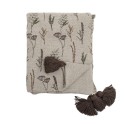 plaid coton recycle naturel imprime fleurs prairie bloomingville