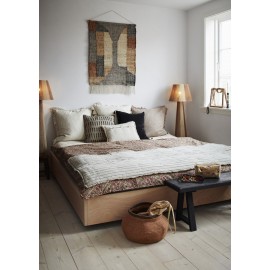 grand coussin franges naturel beige coton madam stoltz