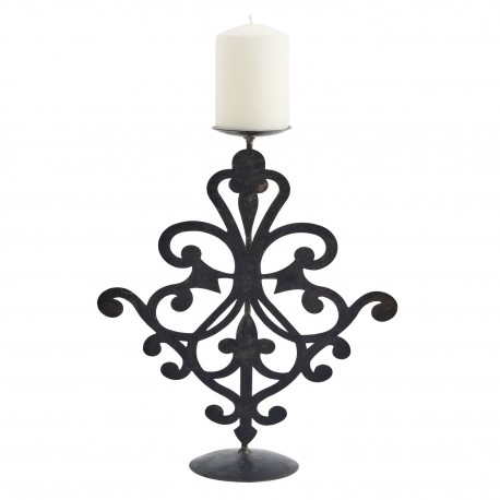 bougeoir fer recycle noir sculpte decoratif madam stoltz