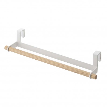 porte torchon pour porte blanc metal bois yamazaki tosca