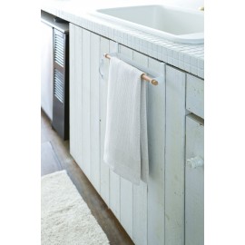 porte torchon pour porte blanc metal bois yamazaki tosca