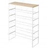 meuble a chaussures ouvert 6 niveaux metal blanc bois yamazaki tower