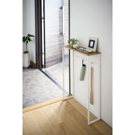 Table console ultra fine métal bois Yamazaki Tower