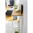 table console utra fine metal blanc bois yamazaki tower